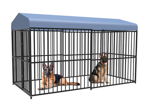 Darrahopens Pet Care > Dog Supplies > Dog Kennels Pawhub Heavy Duty Dog Cage Black Metal Kennel Indoor Outdoor 3M