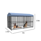 Darrahopens Pet Care > Dog Supplies > Dog Kennels Pawhub Heavy Duty Dog Cage Black Metal Kennel Indoor Outdoor 3M