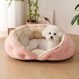 Darrahopens Pet Care > Dog Supplies > Dog Kennels Semi-Enclosed Pet Bed with Plush Comfort and Anti-Slip Base – Ideal for Cats and Small to Medium Dogs Seeking a Cozy, Secure Sleep Spot for All Seasons (L, Blue) In Australia - Darrahopens