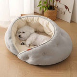 Darrahopens Pet Care > Dog Supplies > Dog Kennels Semi-Enclosed Pet Bed with Plush Comfort and Anti-Slip Base – Ideal for Cats and Small to Medium Dogs Seeking a Cozy, Secure Sleep Spot for All Seasons (S, Grey) In Australia - Darrahopens