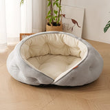 Darrahopens Pet Care > Dog Supplies > Dog Kennels Semi-Enclosed Pet Bed with Plush Comfort and Anti-Slip Base – Ideal for Cats and Small to Medium Dogs Seeking a Cozy, Secure Sleep Spot for All Seasons (S, Grey) In Australia - Darrahopens