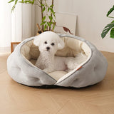 Darrahopens Pet Care > Dog Supplies > Dog Kennels Semi-Enclosed Pet Bed with Plush Comfort and Anti-Slip Base – Ideal for Cats and Small to Medium Dogs Seeking a Cozy, Secure Sleep Spot for All Seasons (S, Grey) In Australia - Darrahopens
