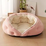 Darrahopens Pet Care > Dog Supplies > Dog Kennels Semi-Enclosed Pet Bed with Plush Comfort and Anti-Slip Base – Ideal for Cats and Small to Medium Dogs Seeking a Cozy, Secure Sleep Spot for All Seasons (S, Pink) In Australia - Darrahopens