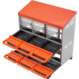 Darrahopens Pet Care > Dog Supplies > Dog Kennels VEVOR 2 Tiers Chicken Nesting Boxes, 6 Compartments, Metal Egg Laying Boxes with Protective Collection Lids, Roll Out Nesting Box, Easy to Assemble, Ideal for Hens, Ducks, Chickens, and Other Poultry