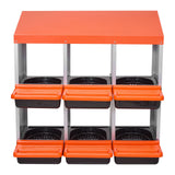 Darrahopens Pet Care > Dog Supplies > Dog Kennels VEVOR 2 Tiers Chicken Nesting Boxes, 6 Compartments, Metal Egg Laying Boxes with Protective Collection Lids, Roll Out Nesting Box, Easy to Assemble, Ideal for Hens, Ducks, Chickens, and Other Poultry