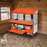 Darrahopens Pet Care > Dog Supplies > Dog Kennels VEVOR 2 Tiers Chicken Nesting Boxes, 6 Compartments, Metal Egg Laying Boxes with Protective Collection Lids, Roll Out Nesting Box, Easy to Assemble, Ideal for Hens, Ducks, Chickens, and Other Poultry