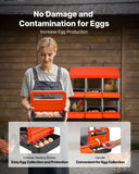 Darrahopens Pet Care > Dog Supplies > Dog Kennels VEVOR 2 Tiers Chicken Nesting Boxes, 6 Compartments, Metal Egg Laying Boxes with Protective Collection Lids, Roll Out Nesting Box, Easy to Assemble, Ideal for Hens, Ducks, Chickens, and Other Poultry