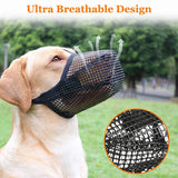 Darrahopens Pet Care > Dog Supplies > Dog Muzzles 2 Pcs Size XS Grey Breathable Mesh Dog Muzzle - Anti-Barking, Biting & Chewing - Adjustable & Comfortable Nylon Muzzle for Dogs