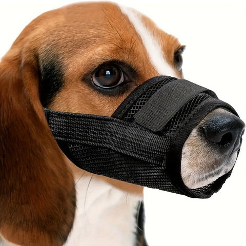 Darrahopens Pet Care > Dog Supplies > Dog Muzzles 3 Pcs Size L Black Breathable Mesh Dog Muzzle - Soft & Comfortable Guard to Prevent Biting, Allows Panting and Drinking