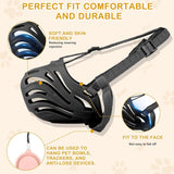 Darrahopens Pet Care > Dog Supplies > Dog Muzzles Dog Muzzle, Soft Breathable Dog Muzzles Suitable Dogs, Adjustable Basket Muzzles Prevents Chewing and Biting for Grooming Trimming Training(M)
