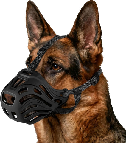 Darrahopens Pet Care > Dog Supplies > Dog Muzzles Dog Muzzle, Soft Breathable Dog Muzzles Suitable Dogs, Adjustable Basket Muzzles Prevents Chewing and Biting for Grooming Trimming Training(S)