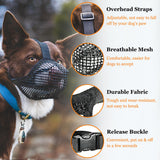 Darrahopens Pet Care > Dog Supplies > Dog Muzzles Soft Mesh Dog Muzzle for Small Medium Large Dogs – Breathable Adjustable Anti-Bite Chewing Guard with Overhead Strap – Fits Labrador, German Shepherd, Golden Retriever – 5 Sizes (Grey,M)