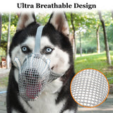 Darrahopens Pet Care > Dog Supplies > Dog Muzzles Soft Mesh Dog Muzzle for Small Medium Large Dogs – Breathable Adjustable Anti-Bite Chewing Guard with Overhead Strap – Fits Labrador, German Shepherd, Golden Retriever – 5 Sizes (Grey,M)