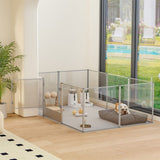 Darrahopens Pet Care > Dog Supplies > Dog Playpens & Gates 10-Piece Large Thicken Acrylic Dog Playpen Puppy Birth Fence with Waterproof Mat