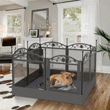 Darrahopens Pet Care > Dog Supplies > Dog Playpens & Gates Fin Heavy Duty Dog Play Pen Enclosure Whelping Cage With Fertility Mat Puppy Playpen