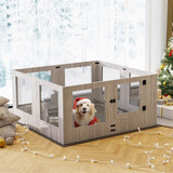 Darrahopens Pet Care > Dog Supplies > Dog Playpens & Gates Fin Xl Safest Tempered Glass Dog Whelping Pen Box Shatter-Proof Playpen Exercise Box