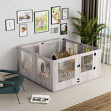 Darrahopens Pet Care > Dog Supplies > Dog Playpens & Gates Fin Xl Safest Tempered Glass Dog Whelping Pen Box Shatter-Proof Playpen Exercise Box