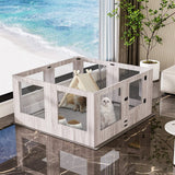 Darrahopens Pet Care > Dog Supplies > Dog Playpens & Gates Fin Xl Safest Tempered Glass Dog Whelping Pen Box Shatter-Proof Playpen Exercise Box