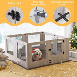Darrahopens Pet Care > Dog Supplies > Dog Playpens & Gates Fin Xl Safest Tempered Glass Dog Whelping Pen Box Shatter-Proof Playpen Exercise Box