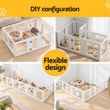 Darrahopens Pet Care > Dog Supplies > Dog Playpens & Gates i.Pet Dog Pet Playpen 10 Panels Clear PET Plastic 152x100x57cm for Puppy Exercise In Australia - Darrahopens