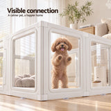 Darrahopens Pet Care > Dog Supplies > Dog Playpens & Gates i.Pet Dog Pet Playpen 10 Panels Clear PET Plastic 152x100x57cm for Puppy Exercise In Australia - Darrahopens
