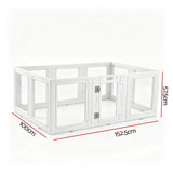Darrahopens Pet Care > Dog Supplies > Dog Playpens & Gates i.Pet Dog Pet Playpen 10 Panels Clear PET Plastic 152x100x57cm for Puppy Exercise In Australia - Darrahopens