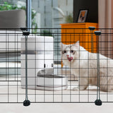 Darrahopens Pet Care > Dog Supplies > Dog Playpens & Gates Pet Playpen Foldable Metal Pet Cage Enclosure Puppy Fence 16 Panels with Connection Clips for Small Animal Puppy Rabbit Kitten Turtle Indoor Outdoor Black