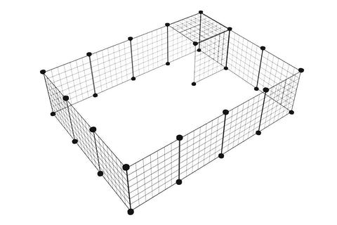 Darrahopens Pet Care > Dog Supplies > Dog Playpens & Gates Pet Playpen Foldable Metal Pet Cage Enclosure Puppy Fence 16 Panels with Connection Clips for Small Animal Puppy Rabbit Kitten Turtle Indoor Outdoor Black