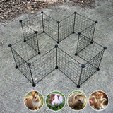 Darrahopens Pet Care > Dog Supplies > Dog Playpens & Gates Pet Playpen Foldable Metal Pet Cage Enclosure Puppy Fence 16 Panels with Connection Clips for Small Animal Puppy Rabbit Kitten Turtle Indoor Outdoor Black