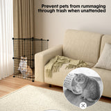 Darrahopens Pet Care > Dog Supplies > Dog Playpens & Gates Pet Playpen Foldable Metal Pet Cage Enclosure Puppy Fence 16 Panels with Connection Clips for Small Animal Puppy Rabbit Kitten Turtle Indoor Outdoor Black