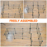 Darrahopens Pet Care > Dog Supplies > Dog Playpens & Gates Pet Playpen Foldable Metal Pet Cage Enclosure Puppy Fence 16 Panels with Connection Clips for Small Animal Puppy Rabbit Kitten Turtle Indoor Outdoor Black