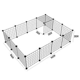 Darrahopens Pet Care > Dog Supplies > Dog Playpens & Gates Pet Playpen Foldable Metal Pet Cage Enclosure Puppy Fence 16 Panels with Connection Clips for Small Animal Puppy Rabbit Kitten Turtle Indoor Outdoor Black