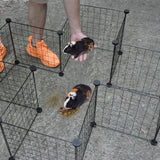 Darrahopens Pet Care > Dog Supplies > Dog Playpens & Gates Pet Playpen Foldable Metal Pet Cage Enclosure Puppy Fence 16 Panels with Connection Clips for Small Animal Puppy Rabbit Kitten Turtle Indoor Outdoor Black