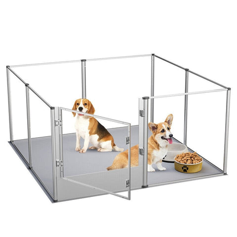 Darrahopens Pet Care > Dog Supplies > Dog Playpens & Gates Versatile Sleek Thick Acrylic Pet Playpen Dog Puppies Run Kennel Rabbit Play Pen