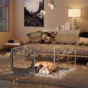 Darrahopens Pet Care > Dog Supplies > Dog Playpens & Gates Versatile Sleek Thick Acrylic Pet Playpen Dog Puppies Run Kennel Rabbit Play Pen