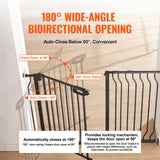 Darrahopens Pet Care > Dog Supplies > Dog Playpens & Gates VEVOR Baby Gate, 749-1229 mm Extra Wide, 762 mm High, Dog Gate for Stairs Doorways and House, Easy Step Walk Thru Auto Close Child Gate Pet Security Gate with Pressure Mount and Wall Mount Kit, Black