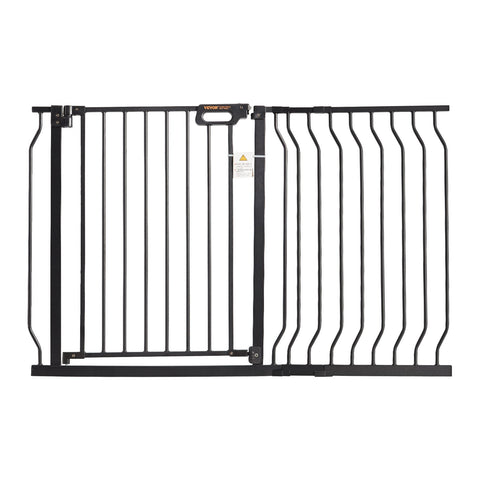 Darrahopens Pet Care > Dog Supplies > Dog Playpens & Gates VEVOR Baby Gate, 749-1229 mm Extra Wide, 762 mm High, Dog Gate for Stairs Doorways and House, Easy Step Walk Thru Auto Close Child Gate Pet Security Gate with Pressure Mount and Wall Mount Kit, Black