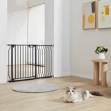 Darrahopens Pet Care > Dog Supplies > Dog Playpens & Gates VEVOR Baby Gate, 749-1229 mm Extra Wide, 762 mm High, Dog Gate for Stairs Doorways and House, Easy Step Walk Thru Auto Close Child Gate Pet Security Gate with Pressure Mount and Wall Mount Kit, Black
