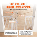 Darrahopens Pet Care > Dog Supplies > Dog Playpens & Gates VEVOR Baby Gate, 749-1346 mm Extra Wide, 762 mm High, Dog Gate for Stairs Doorways and House, Easy Step Walk Thru Auto Close Child Gate Pet Security Gate with Pressure Mount and Wall Mount Kit, White