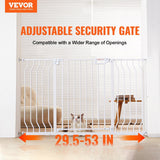 Darrahopens Pet Care > Dog Supplies > Dog Playpens & Gates VEVOR Baby Gate, 749-1346 mm Extra Wide, 762 mm High, Dog Gate for Stairs Doorways and House, Easy Step Walk Thru Auto Close Child Gate Pet Security Gate with Pressure Mount and Wall Mount Kit, White