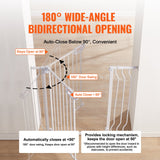 Darrahopens Pet Care > Dog Supplies > Dog Playpens & Gates VEVOR Baby Gate, 749-990 mm Extra Wide, 762 mm High, Dog Gate for Stairs Doorways and House, Easy Step Walk Thru Auto Close Child Gate Pet Security Gate with Pressure Mount Kit & Wall Mount Kit, White