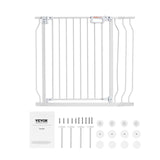 Darrahopens Pet Care > Dog Supplies > Dog Playpens & Gates VEVOR Baby Gate, 749-990 mm Extra Wide, 762 mm High, Dog Gate for Stairs Doorways and House, Easy Step Walk Thru Auto Close Child Gate Pet Security Gate with Pressure Mount Kit & Wall Mount Kit, White