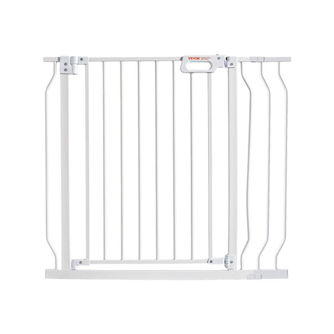 Darrahopens Pet Care > Dog Supplies > Dog Playpens & Gates VEVOR Baby Gate, 749-990 mm Extra Wide, 762 mm High, Dog Gate for Stairs Doorways and House, Easy Step Walk Thru Auto Close Child Gate Pet Security Gate with Pressure Mount Kit & Wall Mount Kit, White