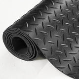 Darrahopens Pet Care > Dog Supplies > Dog Playpens & Gates VEVOR Diamond-Plate Rubber Flooring Roll, 3 mm x 4 ft x 8 ft Garage Floor Mat, SBR Rubber Garage Flooring Roll, Easy to Clean, Diamond Plate Rubber Mat for Under Cars, Garage Industry Gym, Black