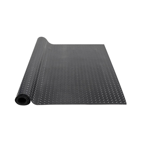 Darrahopens Pet Care > Dog Supplies > Dog Playpens & Gates VEVOR Diamond-Plate Rubber Flooring Roll, 3 mm x 4 ft x 8 ft Garage Floor Mat, SBR Rubber Garage Flooring Roll, Easy to Clean, Diamond Plate Rubber Mat for Under Cars, Garage Industry Gym, Black