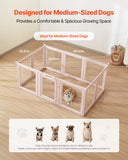 Darrahopens Pet Care > Dog Supplies > Dog Playpens & Gates VEVOR Dog Whelping Box, 1.54x1x0.6 m Plastic Dog Whelping Pen for Medium Sized Dogs, Waterproof Transparent  Puppy Playpen with Windows & Door Lock, Easy to Clean, Durable Indoor Pet Dogs Cats Birth Kit