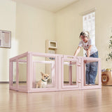 Darrahopens Pet Care > Dog Supplies > Dog Playpens & Gates VEVOR Dog Whelping Box, 1.54x1x0.6 m Plastic Dog Whelping Pen for Medium Sized Dogs, Waterproof Transparent  Puppy Playpen with Windows & Door Lock, Easy to Clean, Durable Indoor Pet Dogs Cats Birth Kit