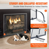 Darrahopens Pet Care > Dog Supplies > Dog Playpens & Gates VEVOR Fireplace Screen Single Panel, Sturdy Iron Mesh Fireplace Screen, 906(L) x720(H)MM Spark Guard Cover, Simple Installation, Free Standing Fire Fence Grate for Living Room Home Decor Modern