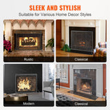 Darrahopens Pet Care > Dog Supplies > Dog Playpens & Gates VEVOR Fireplace Screen Single Panel, Sturdy Iron Mesh Fireplace Screen, 906(L) x720(H)MM Spark Guard Cover, Simple Installation, Free Standing Fire Fence Grate for Living Room Home Decor Modern