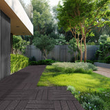 Darrahopens Pet Care > Dog Supplies > Dog Playpens & Gates VEVOR Interlocking Deck Tiles, 10 Pack,12"x12" 10 sq. ft Plastic Waterproof Outdoor Flooring All Weather Use, Patio Floor Decking Covering Tiles for Porch Poolside Balcony Backyard, Dark Brown